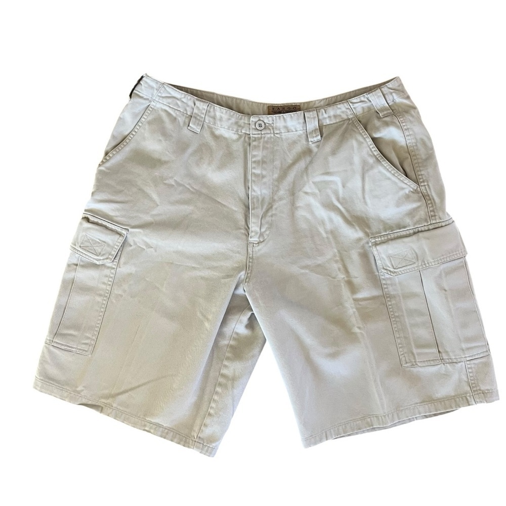Fargo Men’s Cargo Shorts 36 – Tan Utility Workwear Cotton Pockets Outdoor Casual